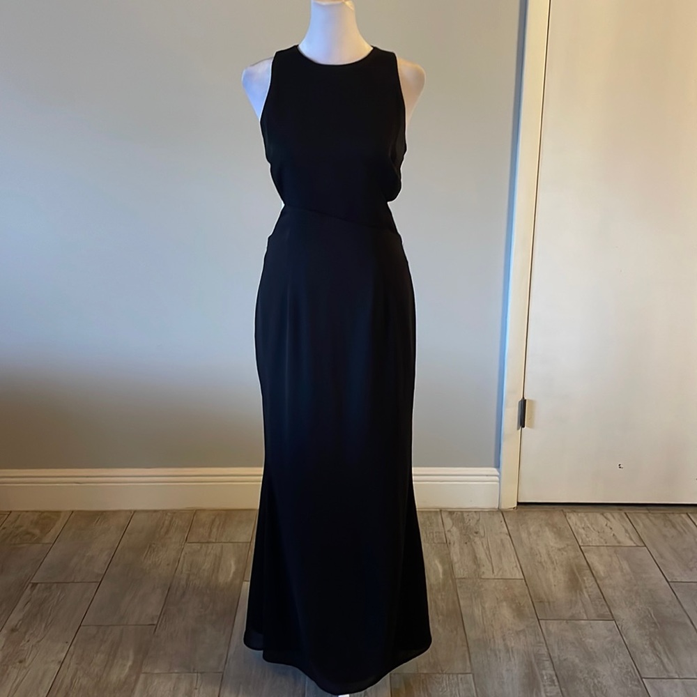 [FAME AND PARTNERS] Black Cut Out Maxi Gown - Size 6